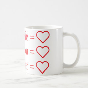 Caneca De Café Você + Eu = ❤️ Design de Amor Romântico Personal
