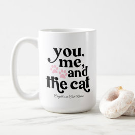Caneca De Café Você Eu e o Casal de Gatos Minimalista 