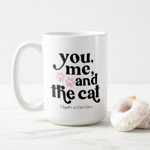 Caneca De Café Você Eu e o Casal de Gatos Minimalista 