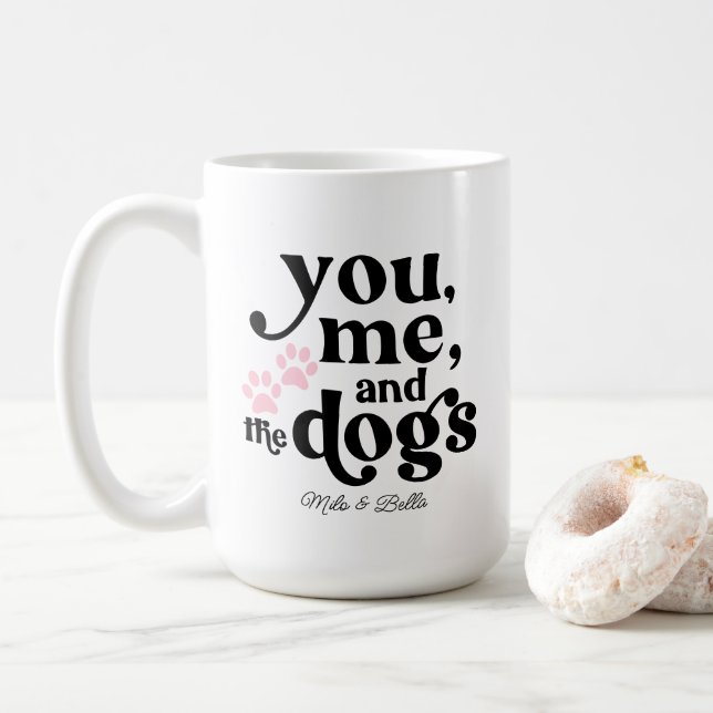 Caneca De Café Você, eu e o Casal dos cães, Mínimo Presente (Com Donut)