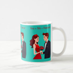 Caneca De Café Você + Eu = Para sempre, Casal Romântico
