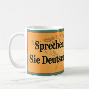 Caneca De Café Você fala alemão? em alemão. Sinalizador bf