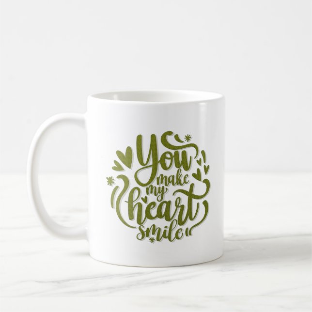 CANECA DE CAFÉ VOCÊ FAZ MEU CORAÇÃO SORRIR (Esquerda)