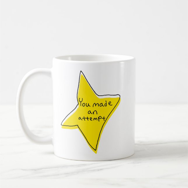 Caneca De Café Você Fez Uma Tentativa - Estrela Amarela (Esquerda)