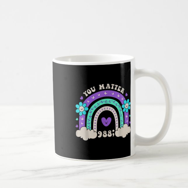 Caneca De Café Você Flor de Arco-Íris de Conscientização sobre Pr (Direita)