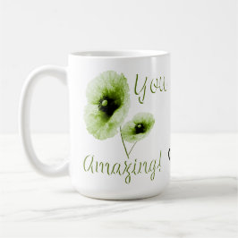 Caneca De Café Você Floral Verde Incrível