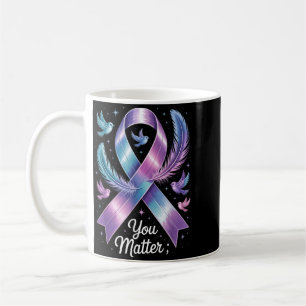 Caneca De Café Você Importa Fita Roxa Azul-Prevenção Conscientiza
