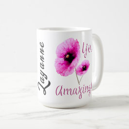 Caneca De Café Você Incrível Floral Rosa