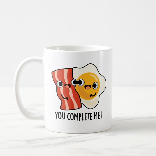 Caneca De Café Você Me Completou Engraçado Bacon Ovo Pun (Esquerda)