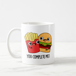 Caneca De Café Você Me Completou Engraçado Burger Fries Pun