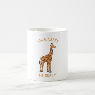 Caneca De Café Você Me Deixa Louco Girafa Engraçado Animais de Zo