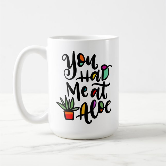 Caneca De Café Você me pegou em Aloe, lete à mão (Esquerda)