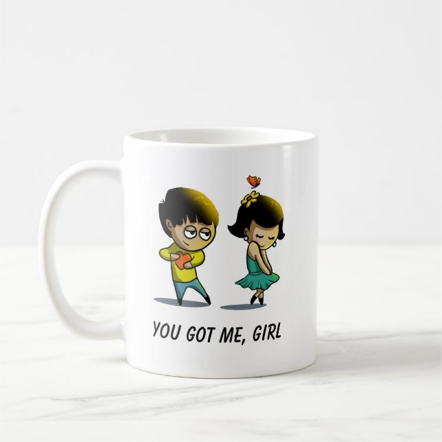 Caneca De Café VOCÊ ME PEGOU, GAROTA Mug (Esquerda)