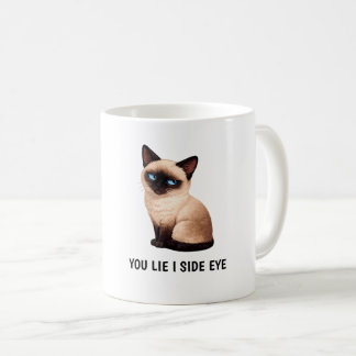 Caneca De Café Você Mente Eu Olho de Esquina Citação Divertida de