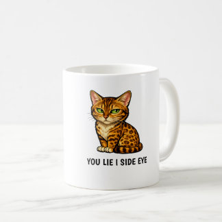 Caneca De Café Você Mente Eu Olho de Esquina Citação Divertida de
