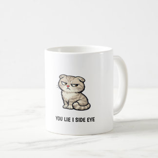 Caneca De Café Você Mente Eu Olho de Esquina Citação Engraçada de