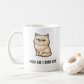 Caneca De Café Você Mente Eu Olho de Esquina Gato de Creme Fofo C