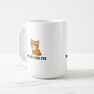 Caneca De Café Você Mente Eu Olho de Esquina Gato Laranja Mal-Hum