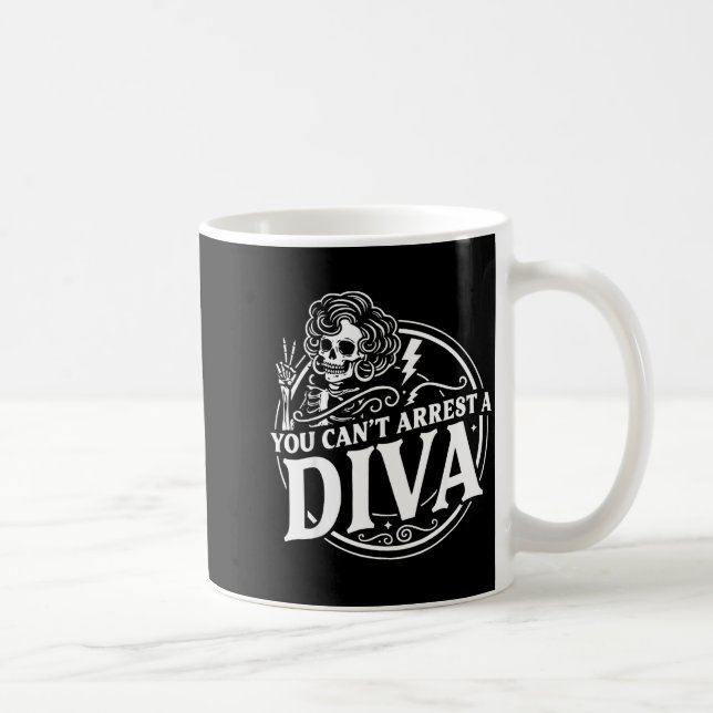 Caneca De Café Você Não Pode Prender Diva Sy Esqueleto Sinal de P (Direita)