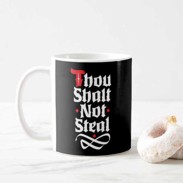 Caneca De Café Você Não Rouba Proteção Cristã Engraçada (Com Donut)