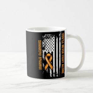 Caneca De Café Você Nunca Lutará Sozinho Câncer de Sangue Leucemi