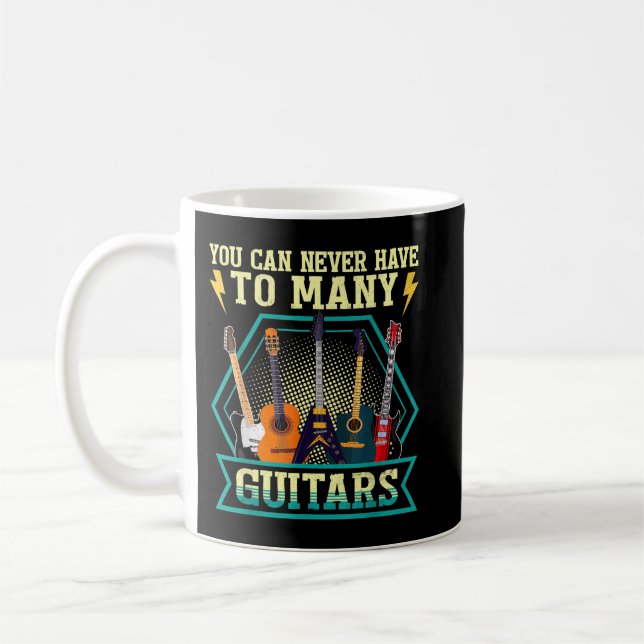 Caneca De Café Você Nunca Pode Ter Muitas Músicas De Guitarras (Esquerda)