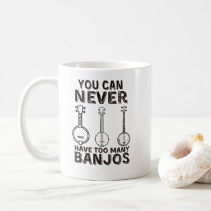 Caneca De Café Você nunca pode ter muitos banjos engraçados banjo