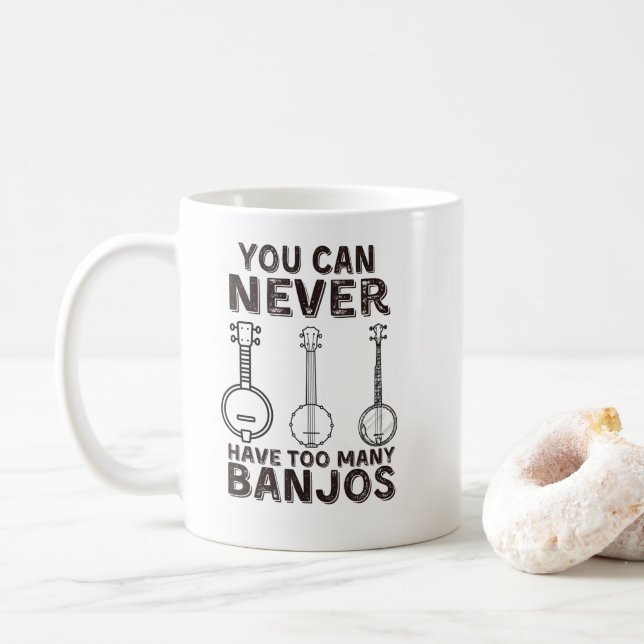 Caneca De Café Você nunca pode ter muitos banjos engraçados banjo (Com Donut)