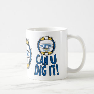 Caneca De Café Você Pode Fazer Isso De Azul De Voleibol Dourado