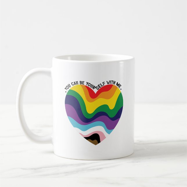Caneca De Café Você Pode Ser Você Mesmo Comigo LGBT Transgênero G (Esquerda)