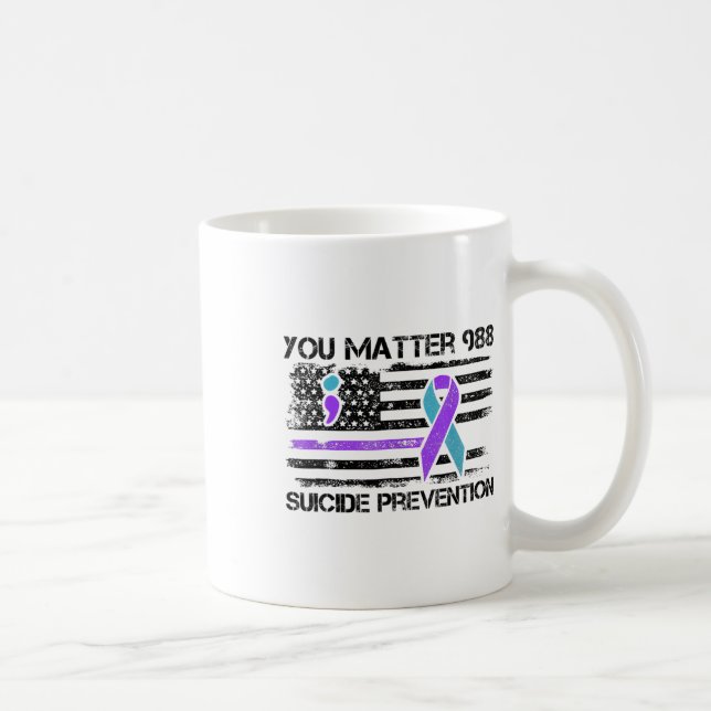 Caneca De Café Você Problema 988 Prevenção Suicida Bandeira Ameri (Direita)