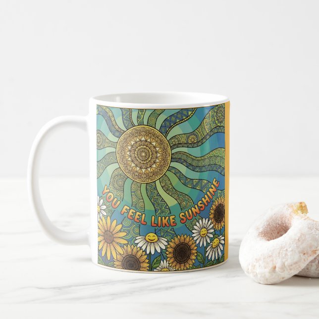 Caneca De Café Você Sente como Fotografia de Café Sol da Manhã Ca (Com Donut)