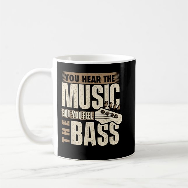Caneca De Café Você Sente O Bass, O Guitarrista Bass Bass (Esquerda)