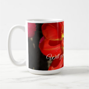 Caneca De Café Você será a minha floricultura, Red Tulip Blossom?
