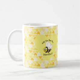 Caneca De Café Você Será Meu Namorados? Corações amarelos