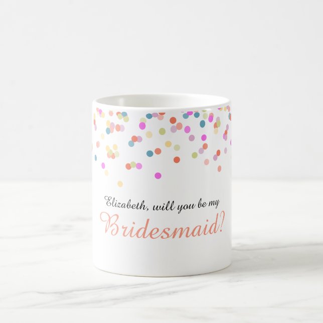 Caneca De Café Você será minha dama de Bridesmaid Confetti Mug? (Centro)