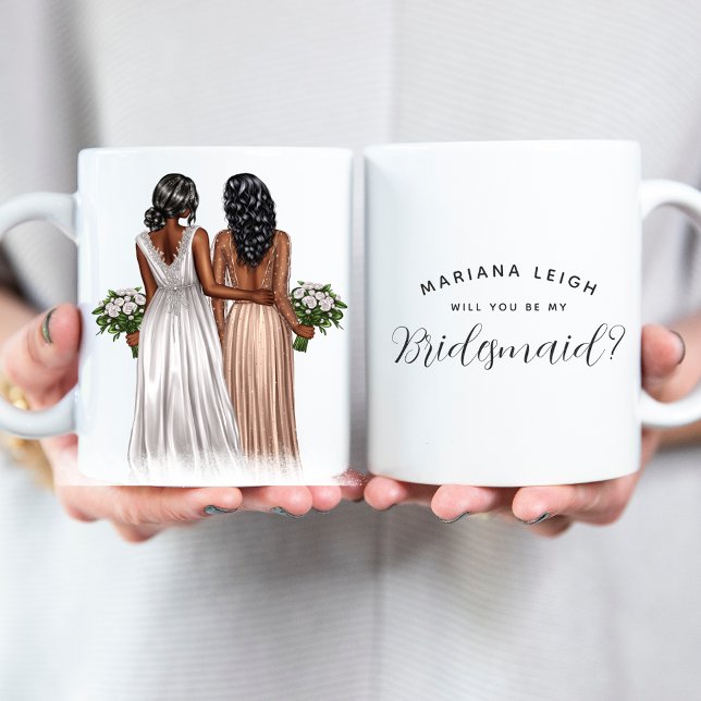 Caneca De Café Você será minha dama de Bridesmaid? Meninas Em Bai (Criador carregado)