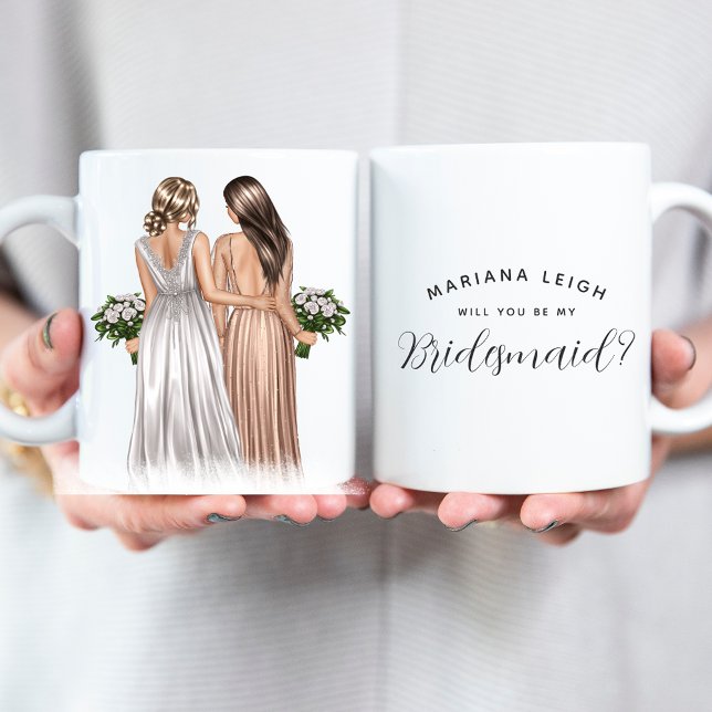 Caneca De Café Você será minha dama de Bridesmaid? Meninas Em Bai (Criador carregado)