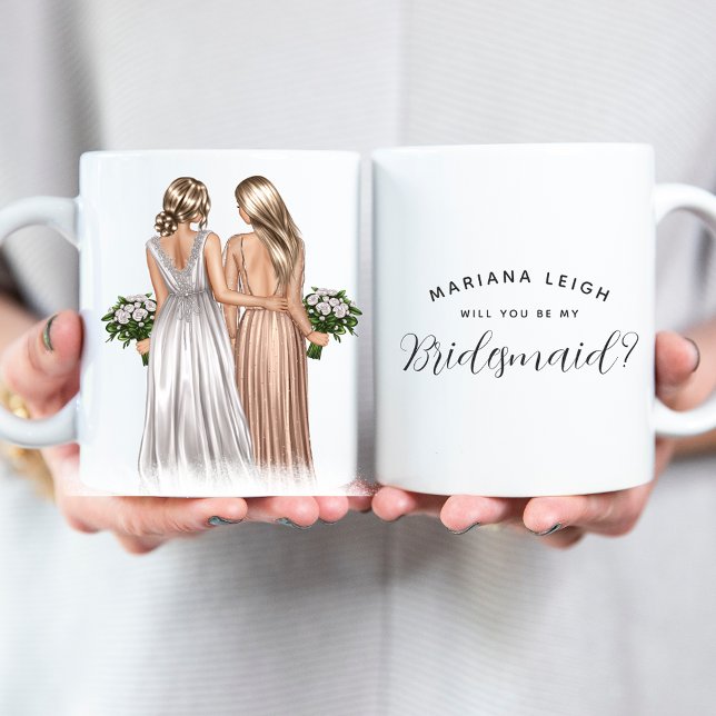 Caneca De Café Você será minha dama de Bridesmaid? Meninas Em Pal (Criador carregado)