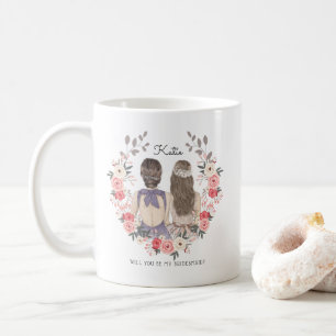 Caneca De Café Você será minha Dama de Honra/ Dama de Companhia n