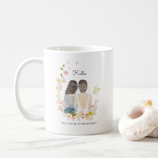 Caneca De Café Você será minha Dama de Honra/Proposta de Dama de  (Com Donut)