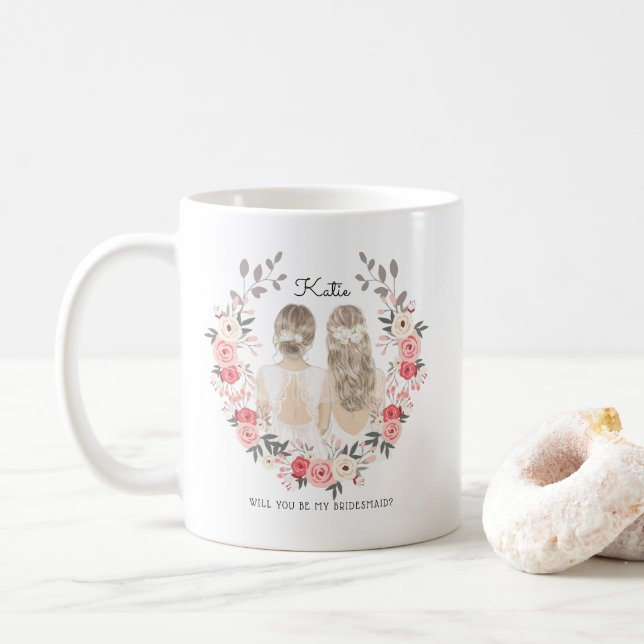 Caneca De Café Você será minha Dama de Honra/Proposta de Dama de  (Com Donut)