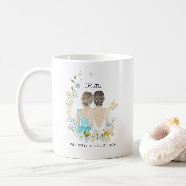 Caneca De Café Você será minha Dama de Honra/Proposta de Dama de  (Com Donut)