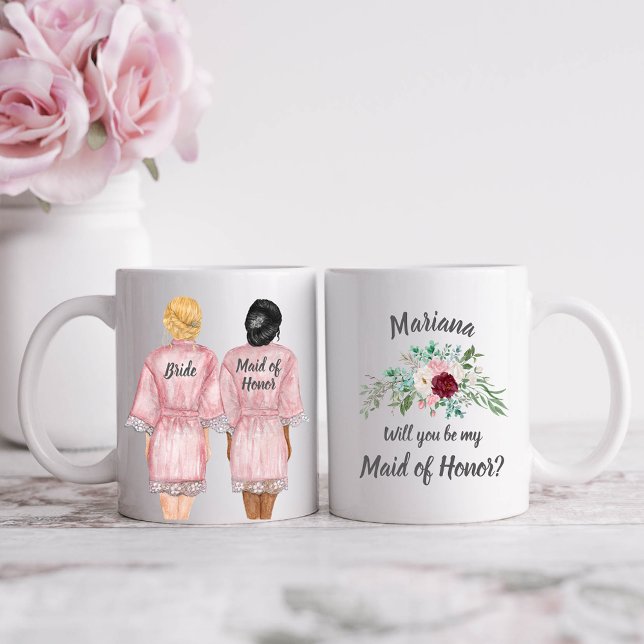 Caneca De Café Você será minha Honra Maid? Raparigas Em Robes (Criador carregado)