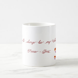 Caneca De Café Você Será Sempre Minha Namorada Bandeira de Coraçõ