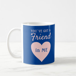 Caneca De Café Você tem um Amigo Coração Rosa Azul Amizade