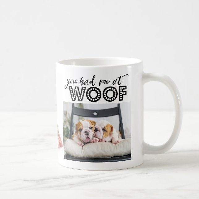 Caneca De Café Você teve-me na colagem da foto do cão do Woof | (Direita)