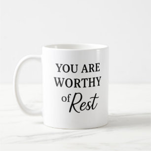 Caneca De Café Você Vale a Pena Descansar - Gato de Lembrete