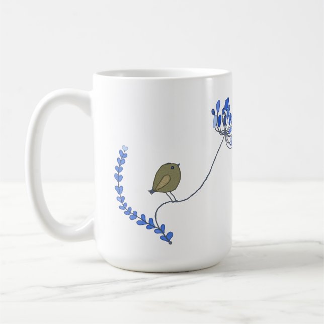 Caneca De Café Vogel auf Blume (Esquerda)