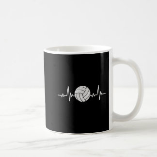 Caneca De Café Voleibol Batido Cardíaco Vintage Retro Volleybal